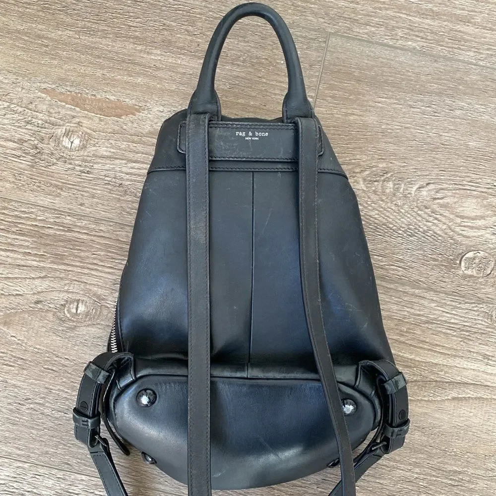Rag & Bone Black The Pilot Perforated Leather Mini Backpack